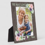 Meest geliefde Nana - Rustic Wood Floral Foto Fotoplaat (Zijkant)