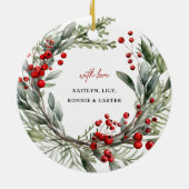 Meest geliefde oma ooit feestelijke krans Kerstmis Keramisch Ornament (Achterkant)