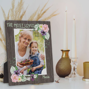 Meest Geliefde Oma - Rustieke Houten Bloemen Foto Fotoplaat