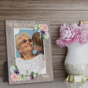 Meest Geliefde Oma - Rustieke Waterverf Bloemen Fo Fotoplaat