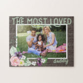 Meest geliefde pappa - Rustic Dark Wood Lijst Legpuzzel (Horizontaal)