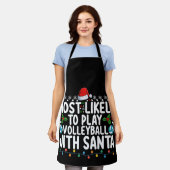 Meest geneigd om te volleyballen met Santa Christm Schort (Gedragen)