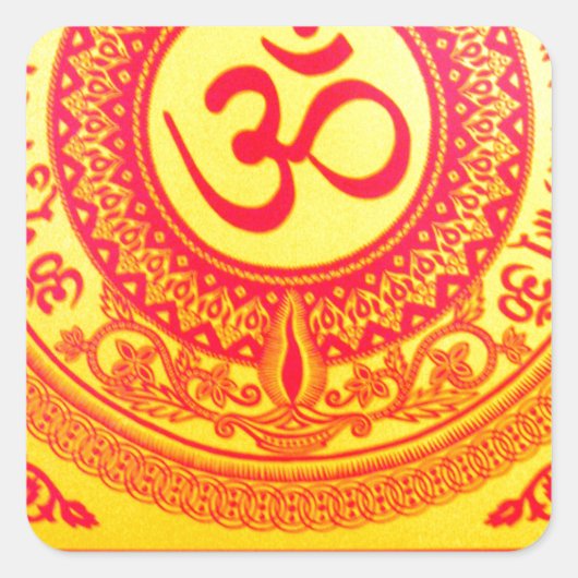 MEEST GESACRED HINDU GAYATRI MANTRA VIERKANTE STICKER (Voorkant)