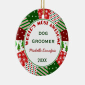 Meest Geweldige kerstcadeau voor Dog Groomer Keramisch Ornament (Rechts)