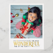 Meest geweldige tijd kind foto leuk Kerstmis Folie Feestdagen Briefkaart (Voorkant)