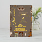 Meest gewilde kleine Texas Cowboy verjaardag Folie Uitnodiging (Staand Voorkant)