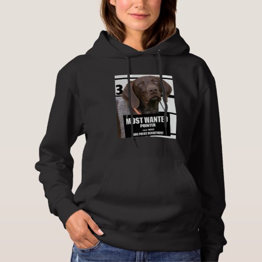 Meest Gezochte Pointer C - Schattige Grappige Hond Hoodie (Voorkant)