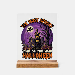 Meest Griezelige Halloween Spokenhuis Heks Pompoen Acryl Bord
