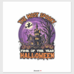Meest Griezelige Halloween Spokenhuis Heks Pompoen Sticker
