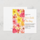 Meest informele Waterverf Floral Wedding Kaart (Voorkant / Achterkant)