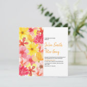 Meest informele Waterverf Floral Wedding Kaart (Staand voorkant)