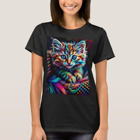 Meest kleurrijke kitten t-shirt (Voorkant)