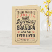 Meest Legendary Grandpa aller tijden Kaart (Gele Bloem)