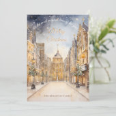 Meest magische tijd van het jaar Gouden Kerst Kaar Feestdagenkaart (Staand voorkant)