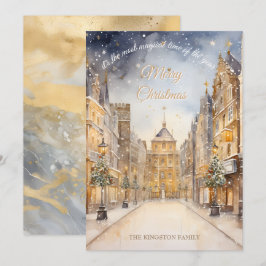 Meest magische tijd van het jaar Gouden Kerst Kaar Feestdagenkaart