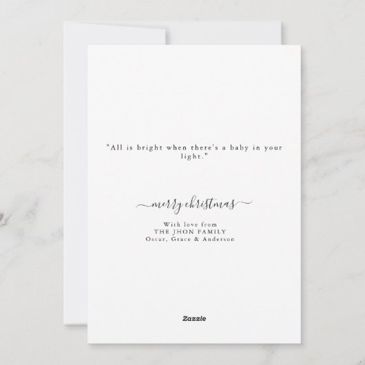 Meest mooie cadeau baby's eerste kerstfoto feestdagenkaart (Achterkant)