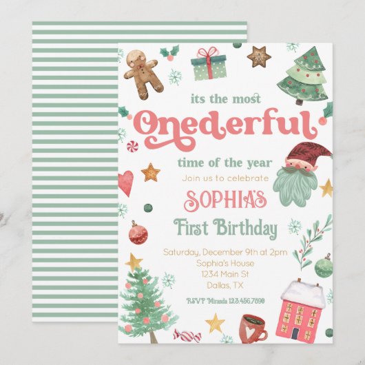 Meest Oeverful Tijd van het Jaar Eerste Verjaardag Kaart (Voorkant / Achterkant)