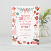 Meest Onedeful Time Kerstmeisje 1e verjaardag Kaart (Staand voorkant)