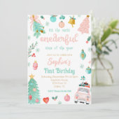 Meest Onederful Tijd van het Jaar 1e Verjaardag Kaart (Staand voorkant)