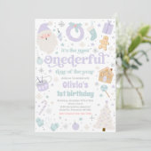 Meest Onederful Time Christmas 1e Verjaardagsfeest Kaart (Staand voorkant)