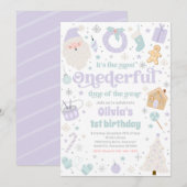 Meest Onederful Time Christmas 1e Verjaardagsfeest Kaart (Voorkant / Achterkant)