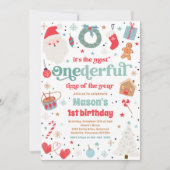 Meest Onederful Time Christmas 1e Verjaardagsfeest Kaart (Voorkant)