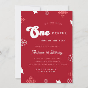 Meest Onederful Time Christmas 1e Verjaardagsfeest Kaart
