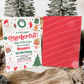 Meest Onederful Time Christmas 1e Verjaardagsfeest Kaart