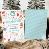 Meest Onederful Time Christmas 1e Verjaardagsfeest Kaart