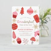 Meest Oneerlijke Tijd Kerst Roze 1e Verjaardag Kaart (Staand voorkant)