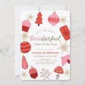 Meest Oneerlijke Tijd Kerst Roze 1e Verjaardag Kaart (Voorkant)