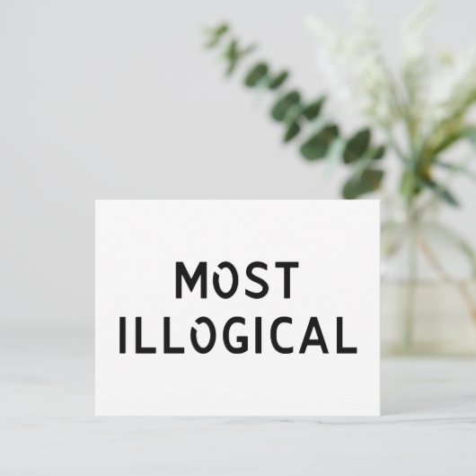 Meest onlogisch briefkaart (Staand voorkant)