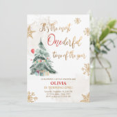 Meest opvallende winterboom, eerste verjaardag kaart (Staand voorkant)