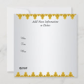 Meest populaire Elegant White Gold Invitation Kaart (Achterkant)
