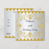 Meest populaire Elegant White Gold Invitation Kaart (Voorkant / Achterkant)