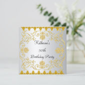 Meest populaire Elegant White Gold Invitation Kaart (Staand voorkant)