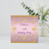 Meest populaire elegante roze gouduitnodiging kaart (Staand voorkant)