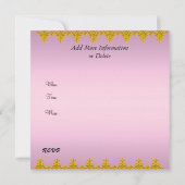 Meest populaire elegante roze gouduitnodiging kaart (Achterkant)