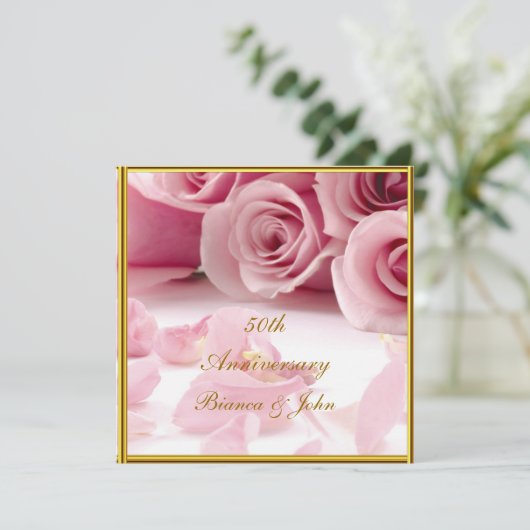 Meest populaire en elegante 50ste Jubileum Kaart (Staand voorkant)