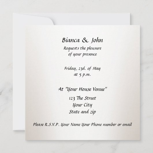 Meest populaire en elegante uitnodiging tot het ui (Achterkant)