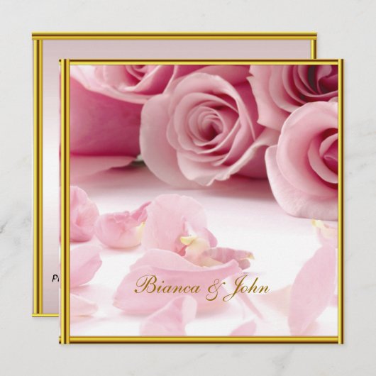 Meest populaire en legante huwelijksuitnodiging kaart (Voorkant / Achterkant)