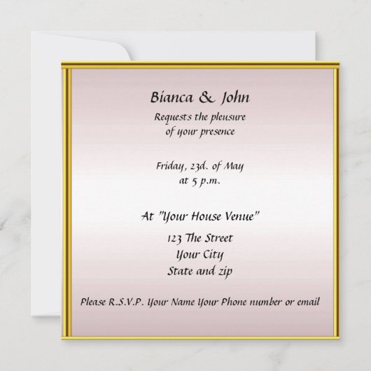 Meest populaire en legante huwelijksuitnodiging kaart (Achterkant)