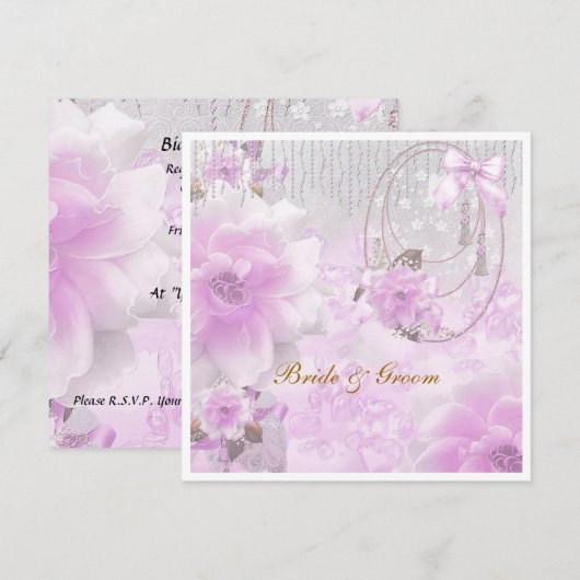 Meest populaire en legante huwelijksuitnodiging kaart (Voorkant / Achterkant)