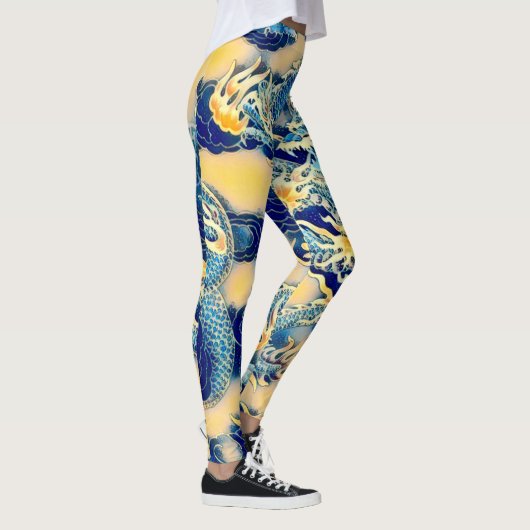 Meest populaire oude Chinese Dragon Scroll Art Leggings (Rechts)