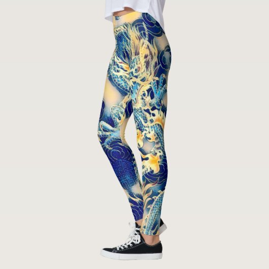 Meest populaire oude Chinese Dragon Scroll Art Leggings (Links)