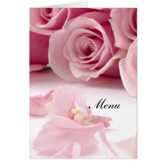 Meest Populaire Trouwmenu Roze Rozen (Voorkant)