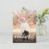 Meest Prachtige Kerst Handgeschreven Script Foto Feestdagenkaart (Staand voorkant)