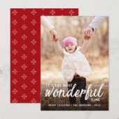 Meest Prachtige Kerst Handgeschreven Script Foto Feestdagenkaart (Voorkant / Achterkant)