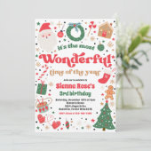 Meest Prachtige Roze Kerstfeest Kaart (Staand voorkant)