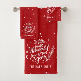 Meest prachtige tijd feestelijke kerst gepersonali bad handdoek